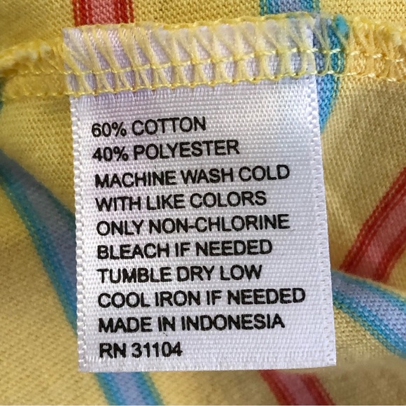 SADDLEBRED Men Yellow w/ Red/Blue Stripes Short Sleeve Polo Sz XXL - Picture 8 of 8